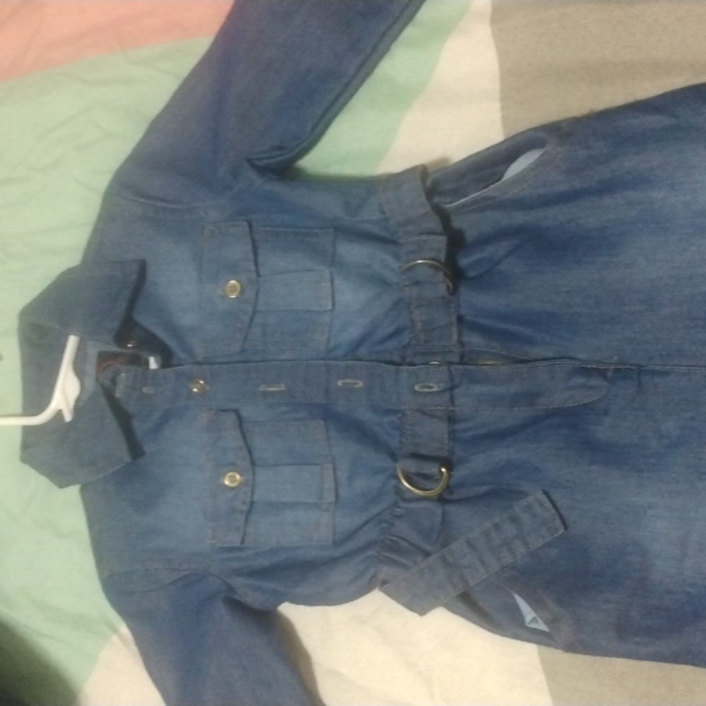 Toddler blue jean jumpsuit